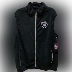 Las Vegas Raiders Full Zip Fleece Vest Jacket Men’s Large New Black